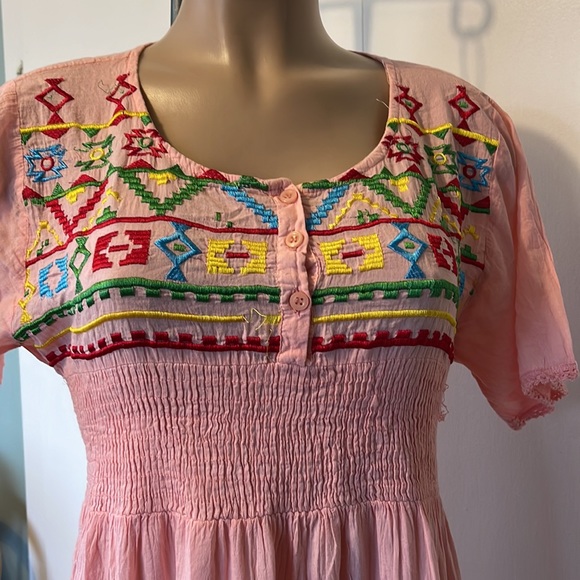 ROYAL MODA. Peach 🍑 color Embroidered, lace, buttons, Womens DRESS  size XL - Picture 1 of 16
